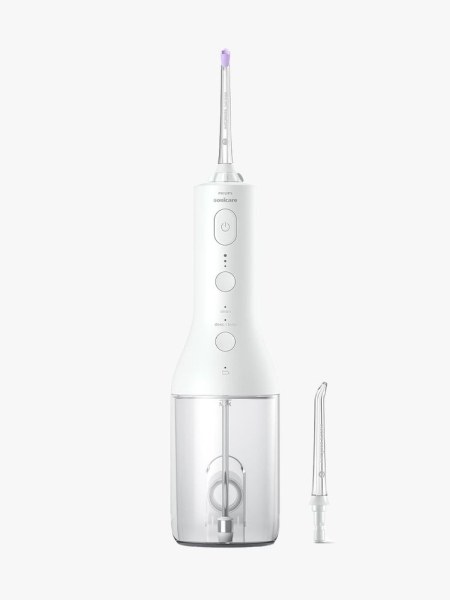 Philips Sonicare Power Flosser 3000 in branded components on a light gray background