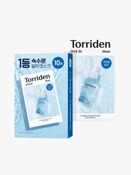 Torriden Dive In Sheet Mask in branded component on a light gray background